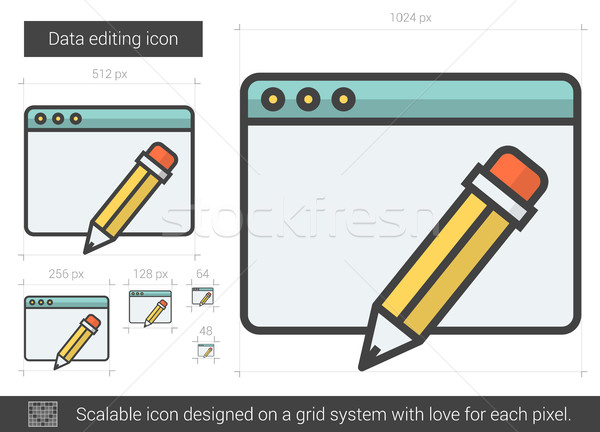 Data editing line icon. Stock photo © RAStudio