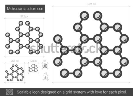 [[stock_photo]]: Moléculaire · structure · ligne · icône · vecteur · isolé