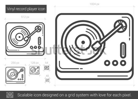 Vinyl platenspeler lijn icon vector geïsoleerd Stockfoto © RAStudio