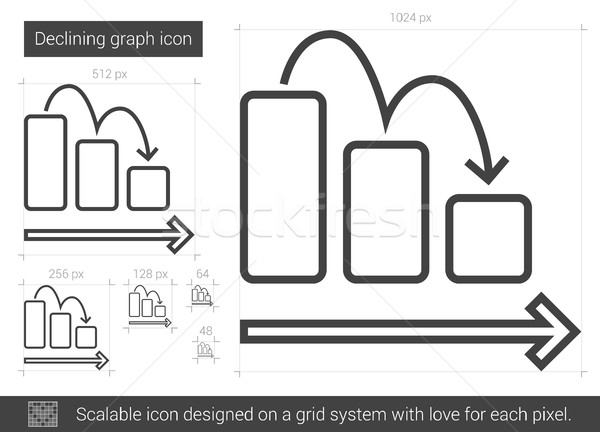 Declining graph line icon. Stock photo © RAStudio