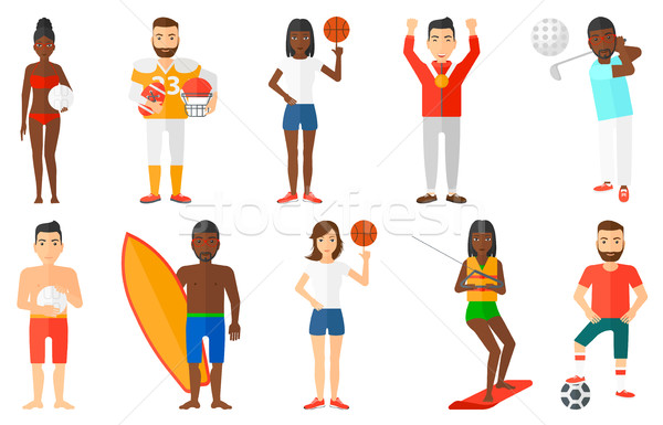 Stock photo: Vector set of sport characters.