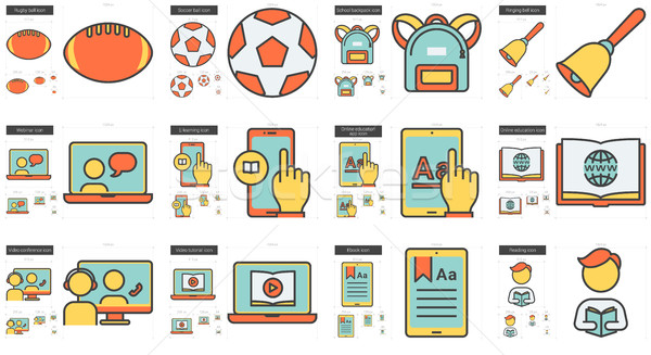 Education line icon set. Stock photo © RAStudio