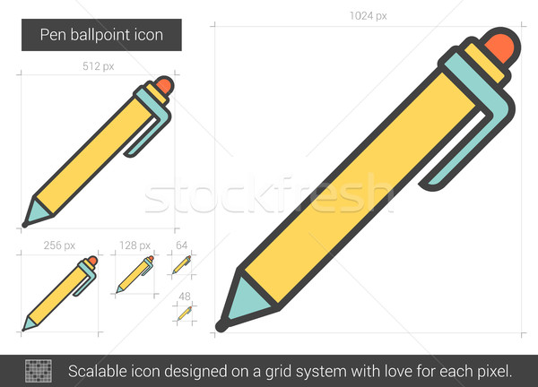 Pen ballpoint line icon. Stock photo © RAStudio