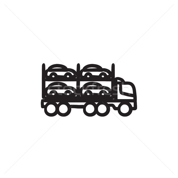 Car carrier sketch icon. Stock photo © RAStudio