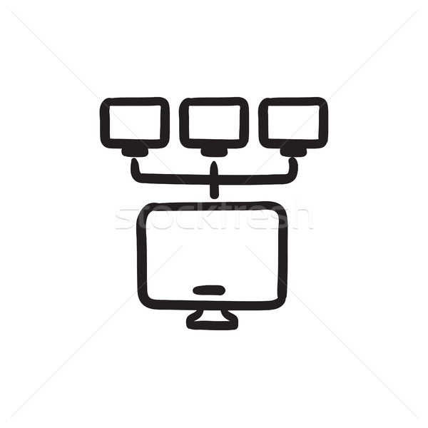Computer network sketch icon. Stock photo © RAStudio