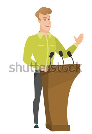 Politician giving a speech from tribune. Stock photo © RAStudio