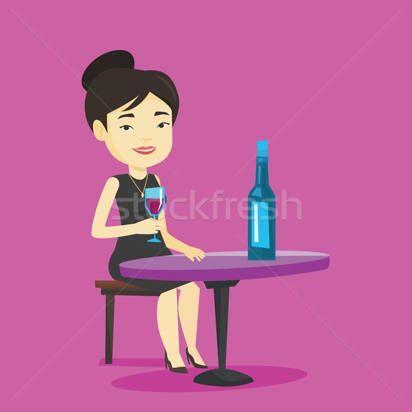 Woman drinking wine at restaurant. Stock photo © RAStudio