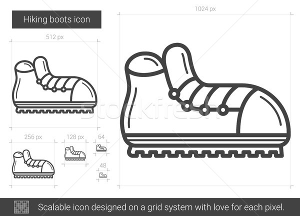 Hiking boots line icon. Stock photo © RAStudio