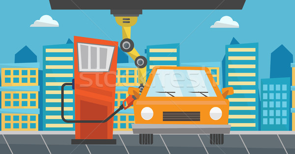 Robot remplissage up carburant voiture station d'essence [[stock_photo]] © RAStudio