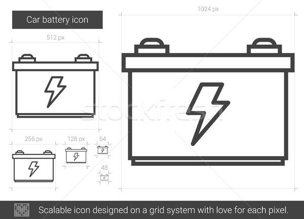 Auto batterij lijn icon vector geïsoleerd Stockfoto © RAStudio