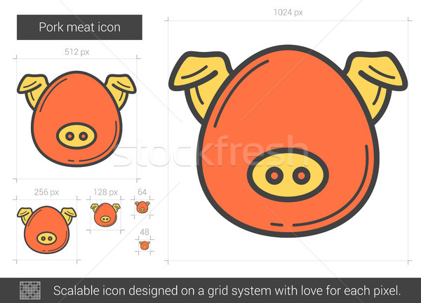 Pork meat line icon. Stock photo © RAStudio