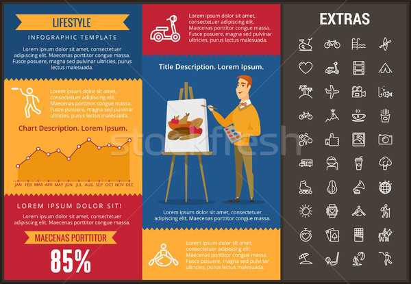 életstílus infografika sablon elemek ikonok testreszabható Stock fotó © RAStudio