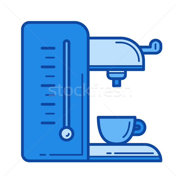 Stock foto: Kaffeemaschine · line · Symbol · Vektor · isoliert · weiß