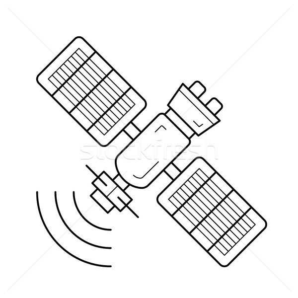 Satélite antena linha ícone vetor isolado Foto stock © RAStudio