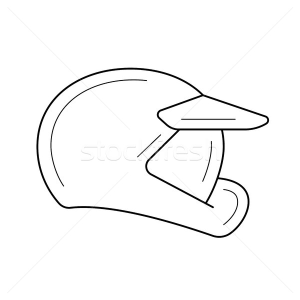 Moto helmet line icon. Stock photo © RAStudio