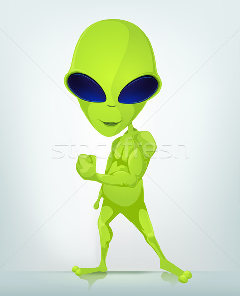 Engraçado alienígena isolado cinza gradiente Foto stock © RAStudio