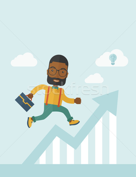 Running man into graph arrow up.  Stock photo © RAStudio