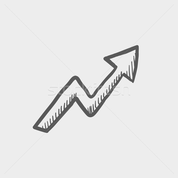 Lightning arrow upward sketch icon Stock photo © RAStudio