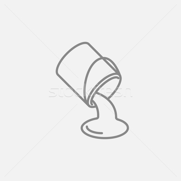 Paint pouring from bucket line icon. Stock photo © RAStudio