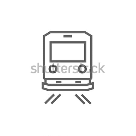 Stock photo: Back view of train line icon.