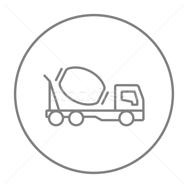 Concrete mixer truck line icon. Stock photo © RAStudio