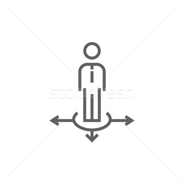 Businessman in three ways line icon. Stock photo © RAStudio