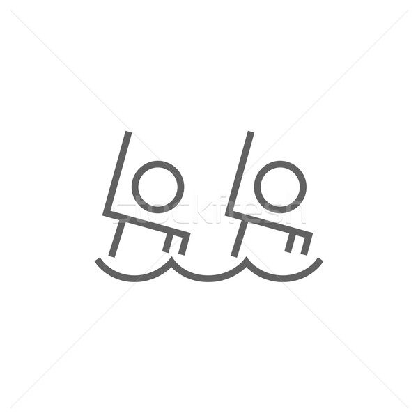 Synchronized swimming line icon. Stock photo © RAStudio