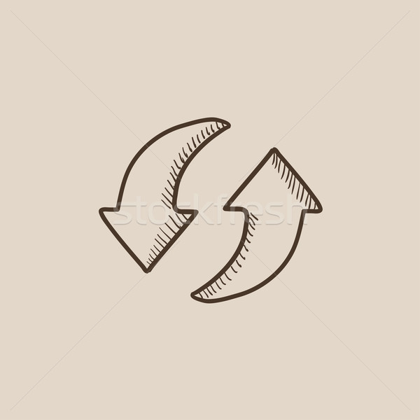 Two circular arrows sketch icon. Stock photo © RAStudio