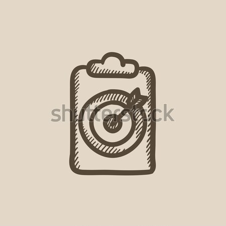 Target board and arrow sketch icon. Stock photo © RAStudio