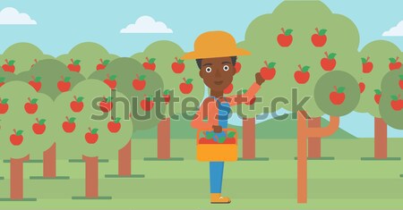 Background of  trees with red apples. Stock photo © RAStudio