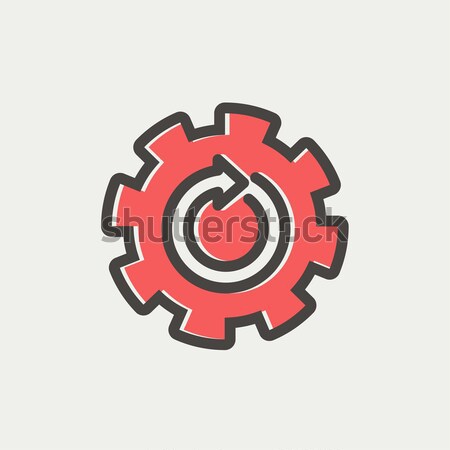 Gear wheel with arrow line icon. Stock photo © RAStudio