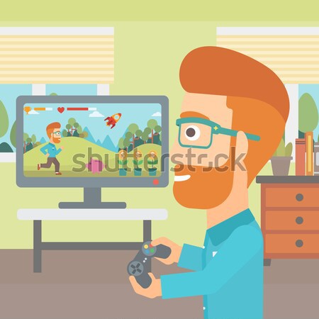 Man playing video game. Stock photo © RAStudio