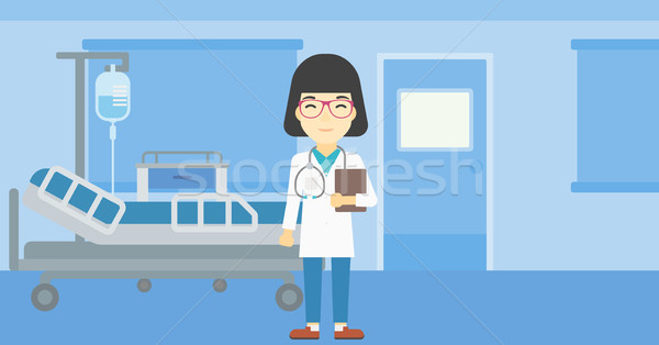 Doctor with file vector illustration. Stock photo © RAStudio