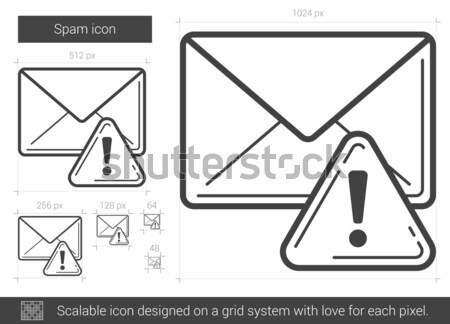 Zdjęcia stock: Spam · line · ikona · wektora · odizolowany · biały