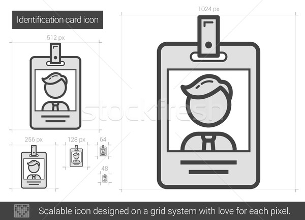 Identificación tarjeta línea icono vector aislado Foto stock © RAStudio