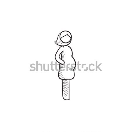 Pregnant woman sketch icon. Stock photo © RAStudio
