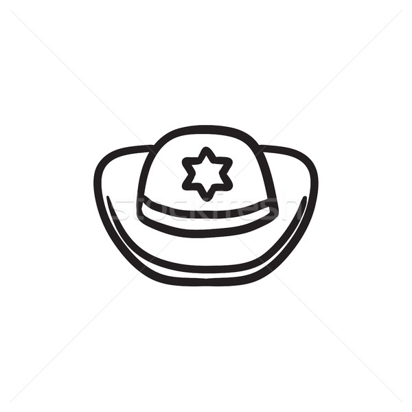 Serif pălărie schiţă icoană vector izolat Imagine de stoc © RAStudio