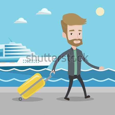 Passenger with suitcase going to shipboard. Stock photo © RAStudio