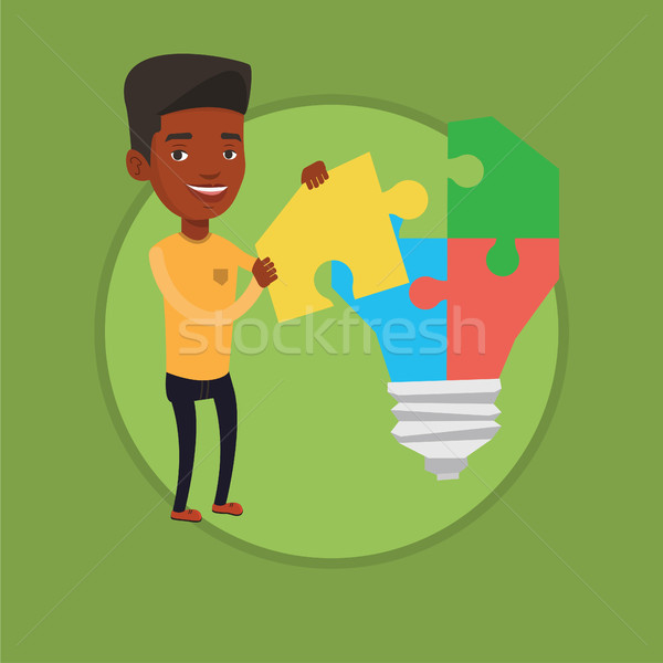 Man having business idea vector illustration. Stock photo © RAStudio