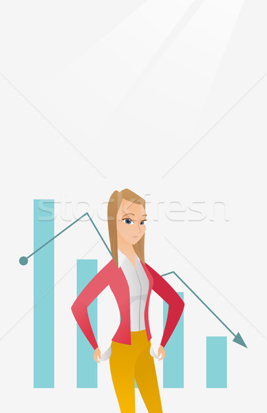 Bancrupt business woman vector illustration. Stock photo © RAStudio