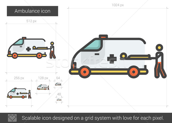 救護車 線 圖標 向量 孤立 白 商業照片 © RAStudio