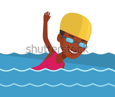 Jovem homem natação africano boné Foto stock © RAStudio