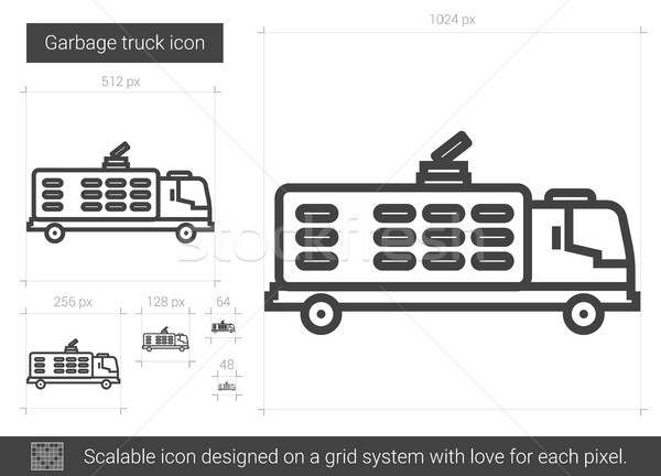 Basura camión línea icono vector aislado Foto stock © RAStudio