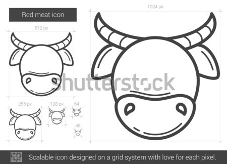 Red meat line icon. Stock photo © RAStudio