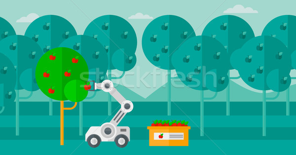 Robot picking apples at harvest time. Stock photo © RAStudio