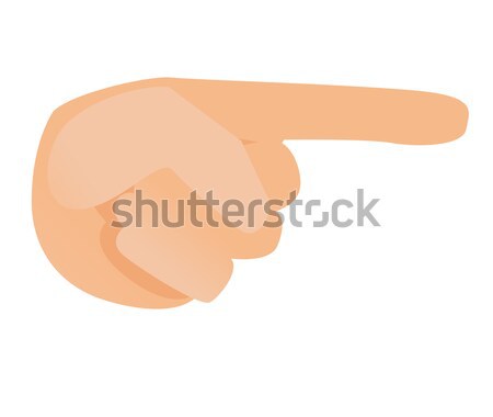 Menschlichen Hand Zeigefinger Hinweis Seite Vektor Karikatur Stock foto © RAStudio