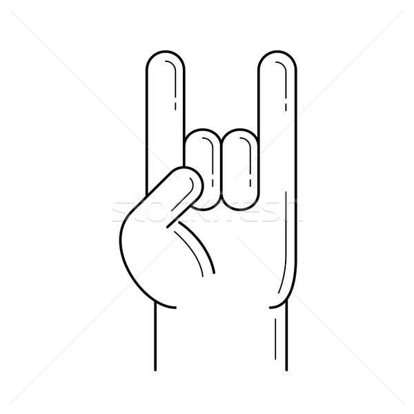 Rock and roll hand line icon. Stock photo © RAStudio