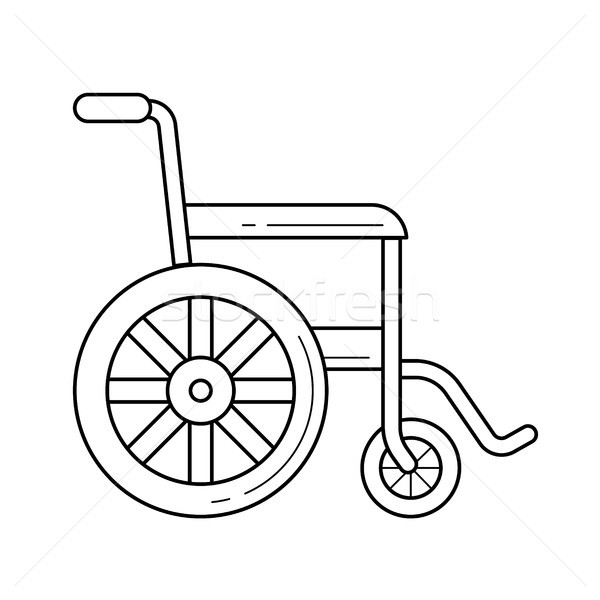Stok fotoğraf: Tekerlekli · sandalye · hat · ikon · vektör · yalıtılmış · beyaz