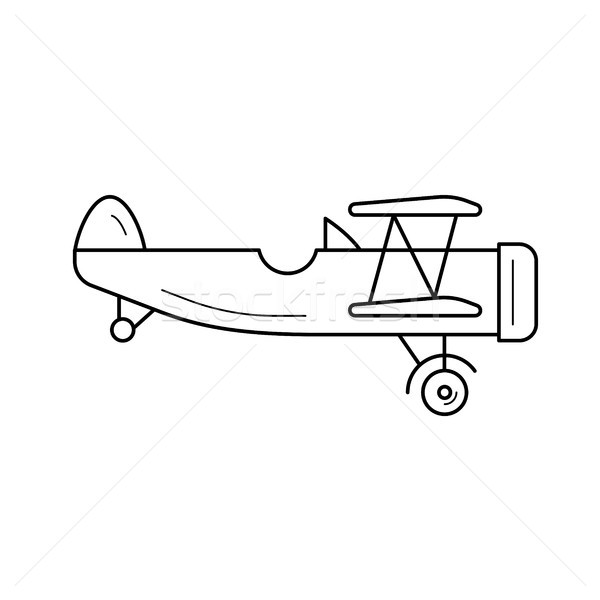 Biplane line icon. Stock photo © RAStudio