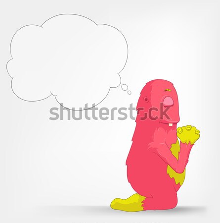 Vicces szörny zsákmány rajzfilmfigura izolált szürke Stock fotó © RAStudio